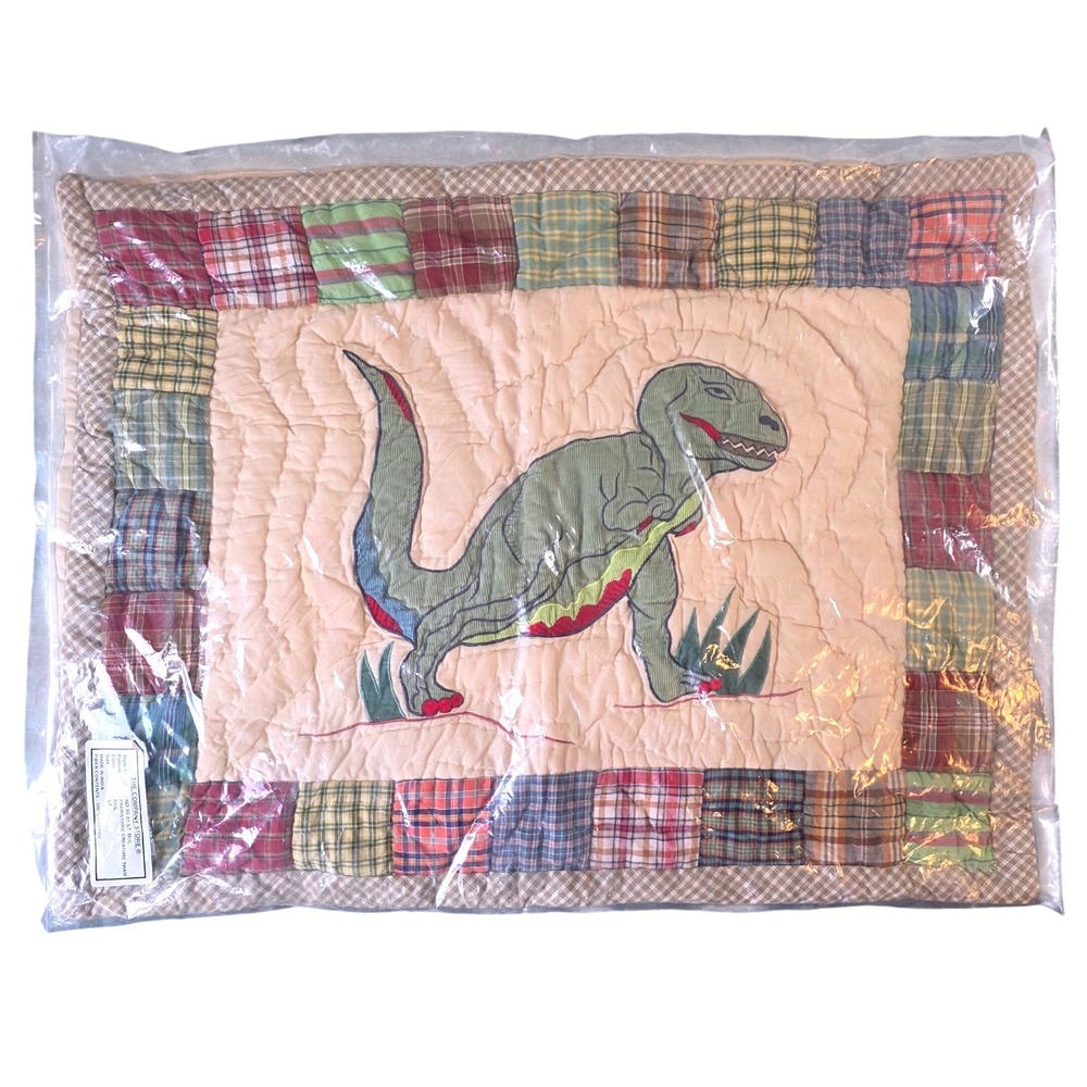 Company Store Prehistoric Sham Dinosaur T Rex Kids NEW corduroy Patchwork